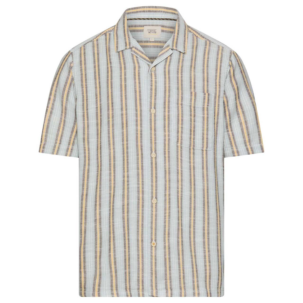 Camel active Herren 1/2 Arm Hemd aqua blue