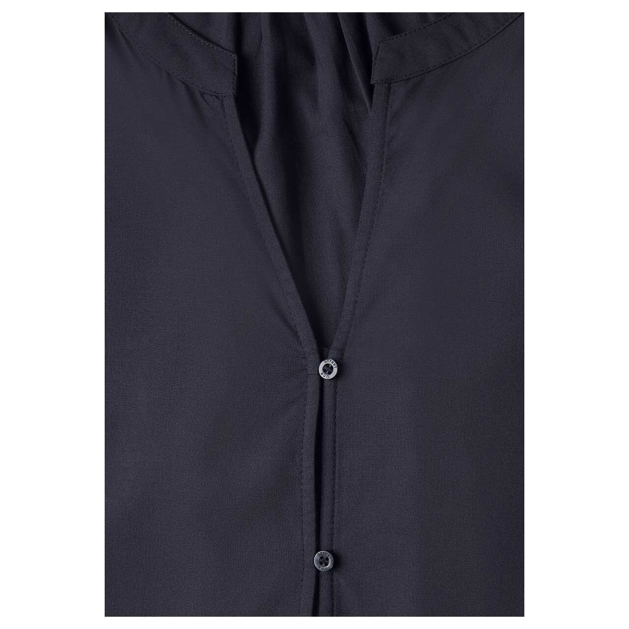 Street One Damen 3/4 Arm Bluse Splitneck Button Detail indigo night