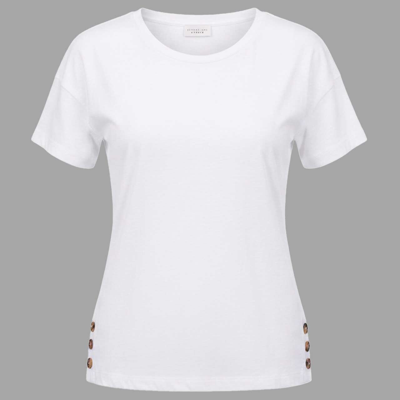 Street One Studio Damen T-Shirt Basic Short white melange