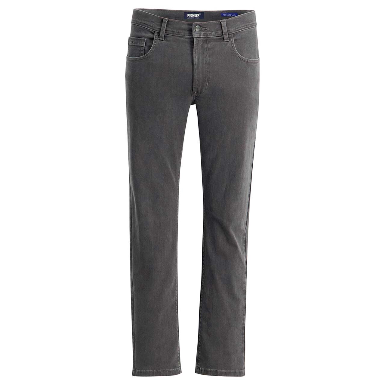 Stretch Herrenjeans Rando Megaflex in Dunkelgrau angewaschen, Vorderansicht