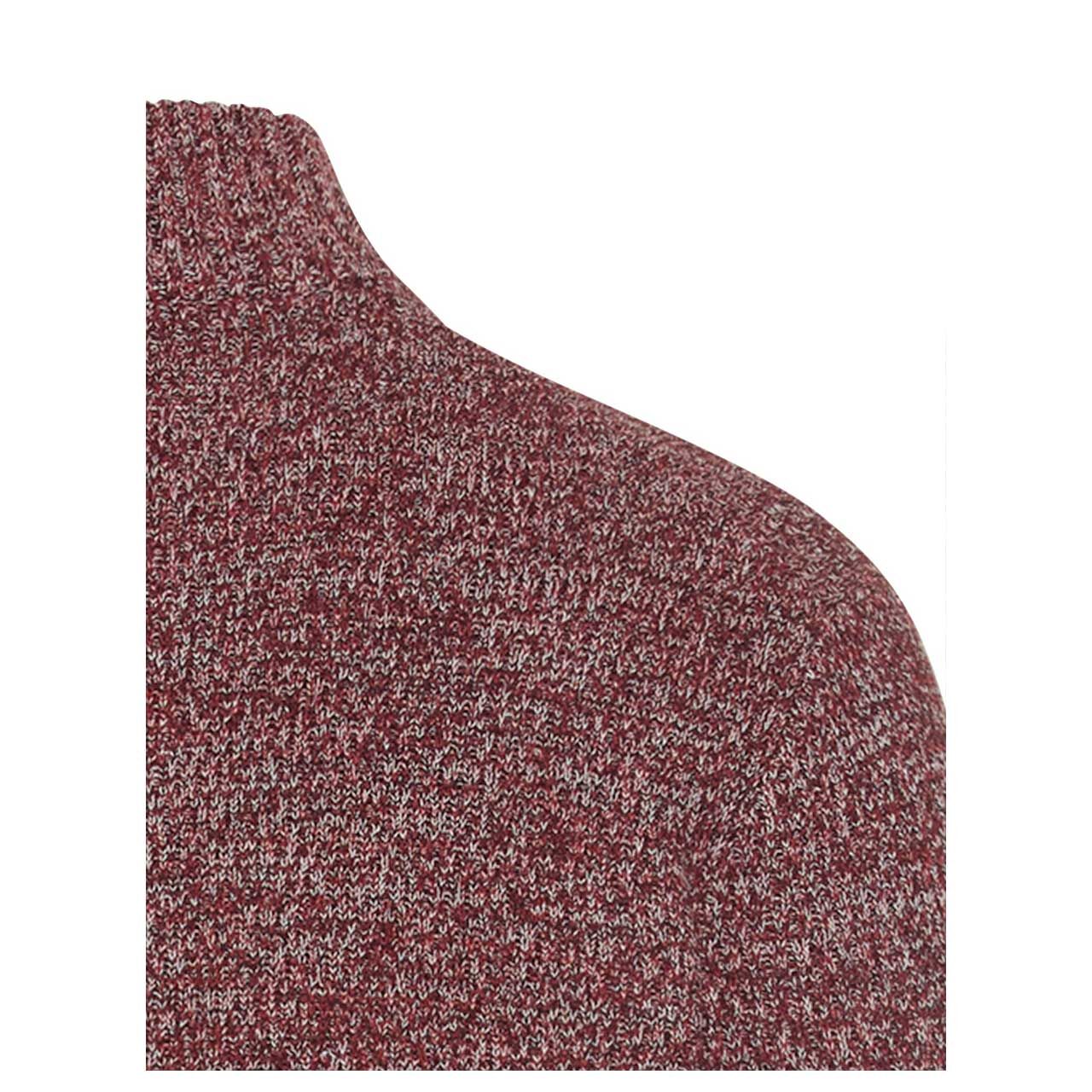 Herren Pullover Troyer von Camel active in der Farbe Rot meliert, detaillierte Rückansicht