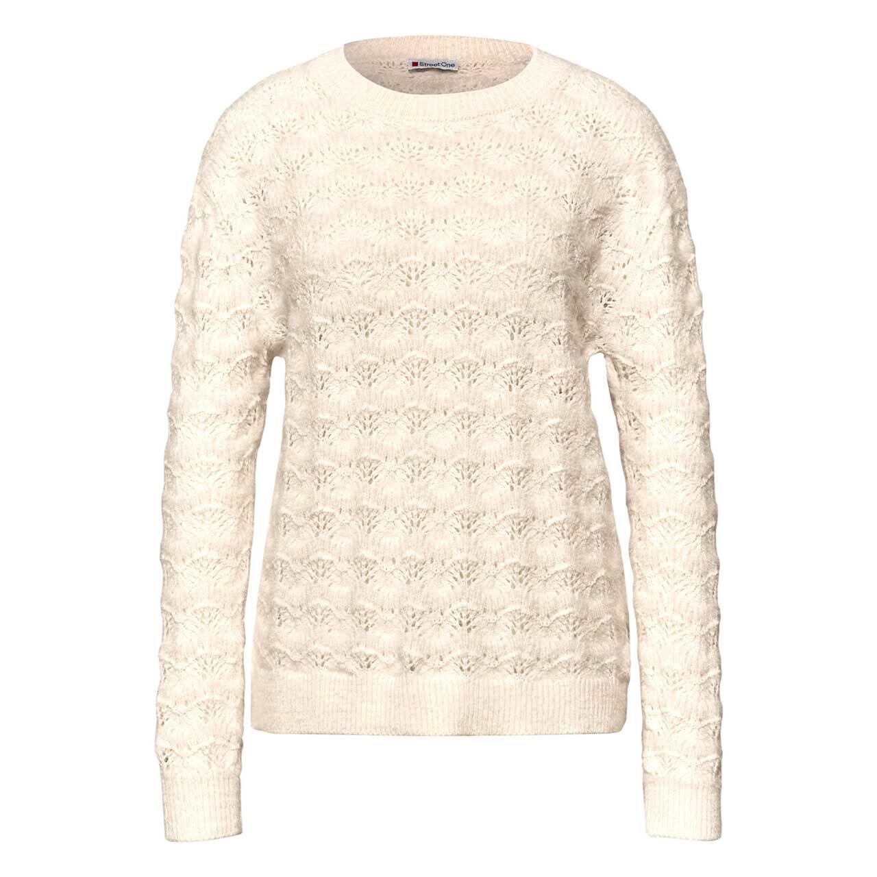 Street One Damen Pullover Fluffy Structure soft beige