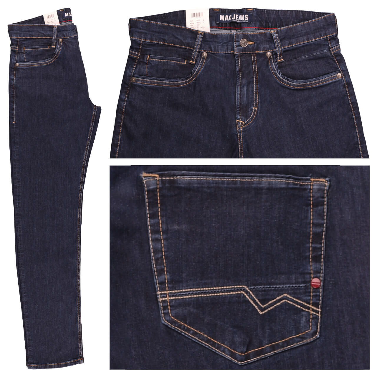 MAC Arne Pipe Jeans deep blue stonewash