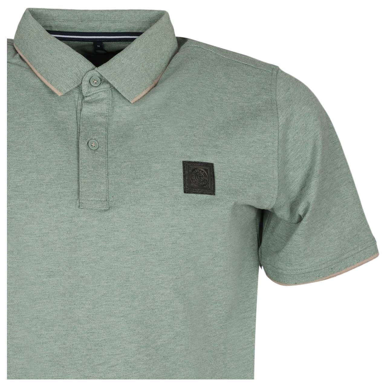 Herren Poloshirt von Casa Moda in Grün, Detailansicht vorne