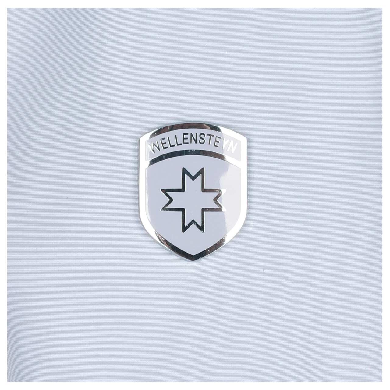 Damen Jacke Aurora Extra Long von Wellensteyn in Hellblau, Detailansicht Logo