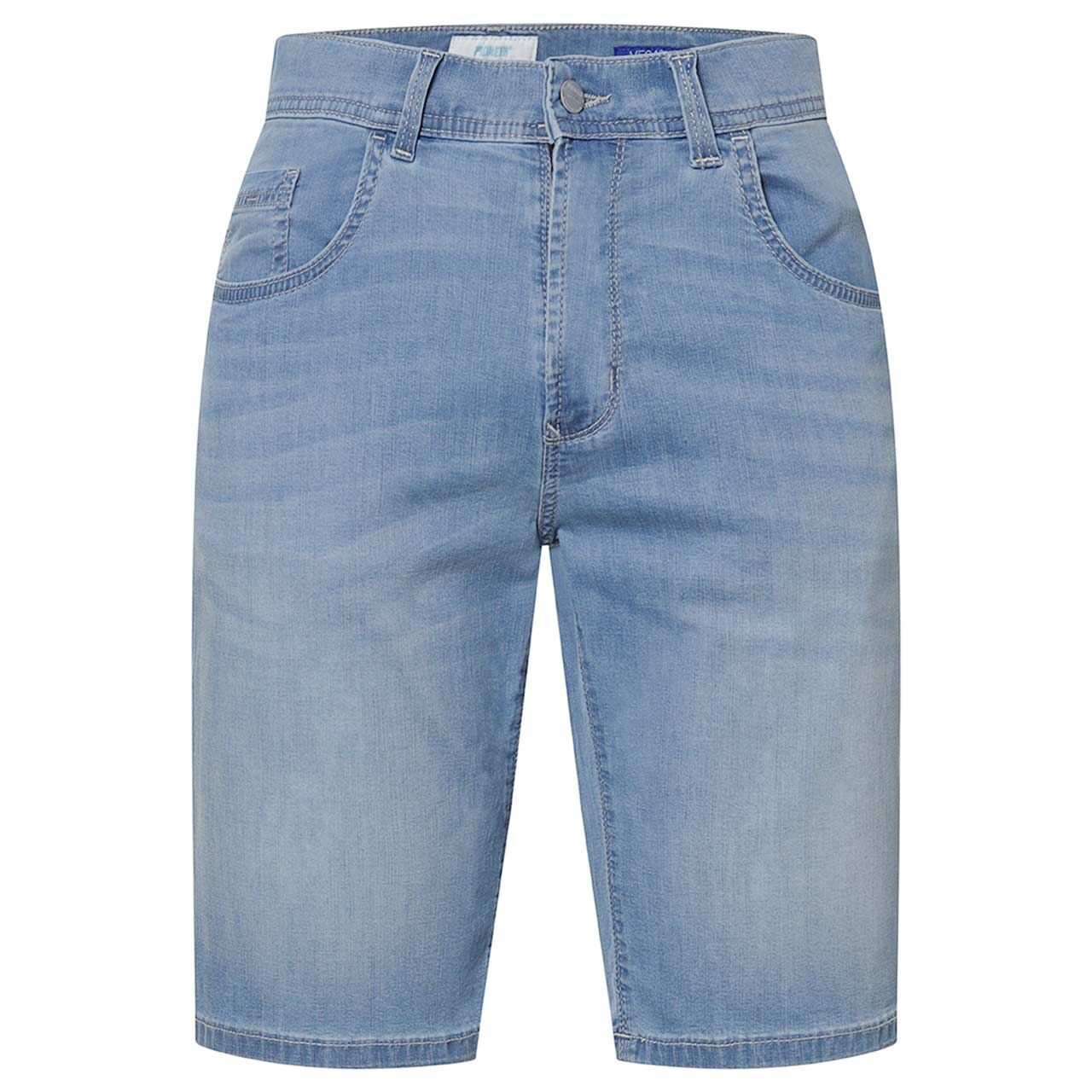 Bermuda Jeans Finn Megaflex von Pioneer in Hellblau angewaschen, weitere Vorderansicht