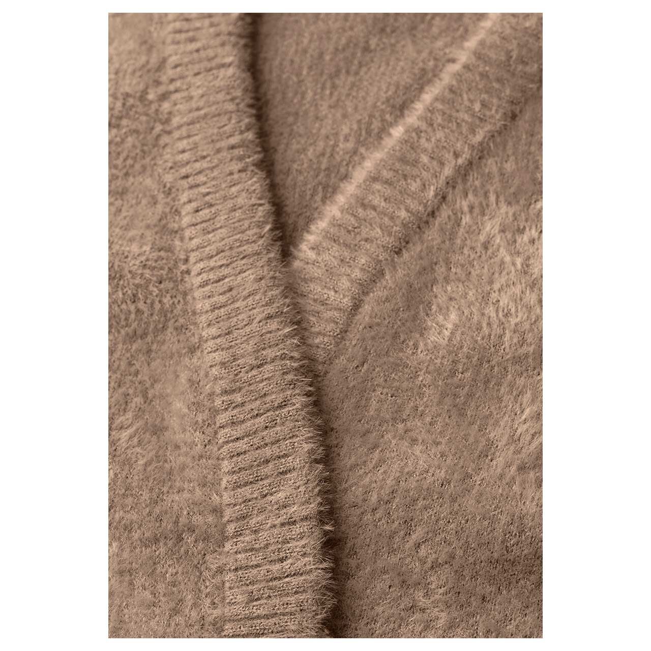 Cecil Damen Strickweste Open Feather Yarn Vest creamy mocha