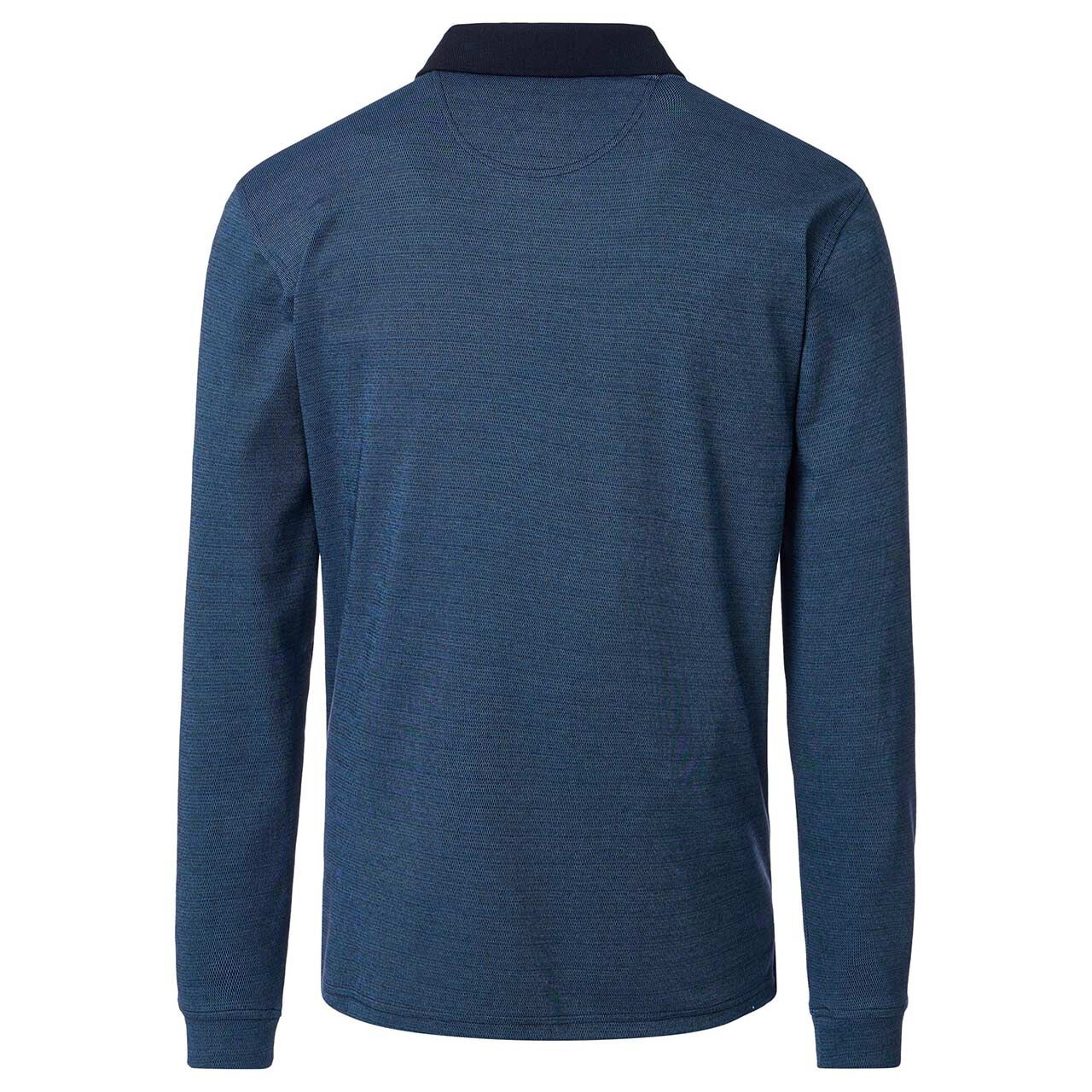 Herren Polo Langarm Shirt von Casa Moda in Dunkelblau, Rückansicht