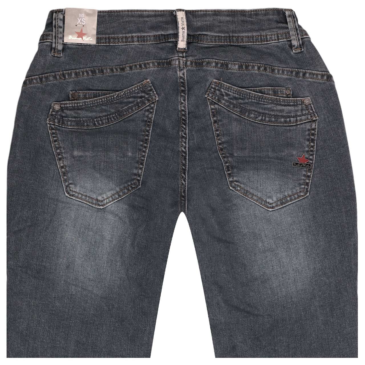 Damenjeans Malibu von Buena Vista in Grau-Blau verwaschen, detaillierte Rückansicht