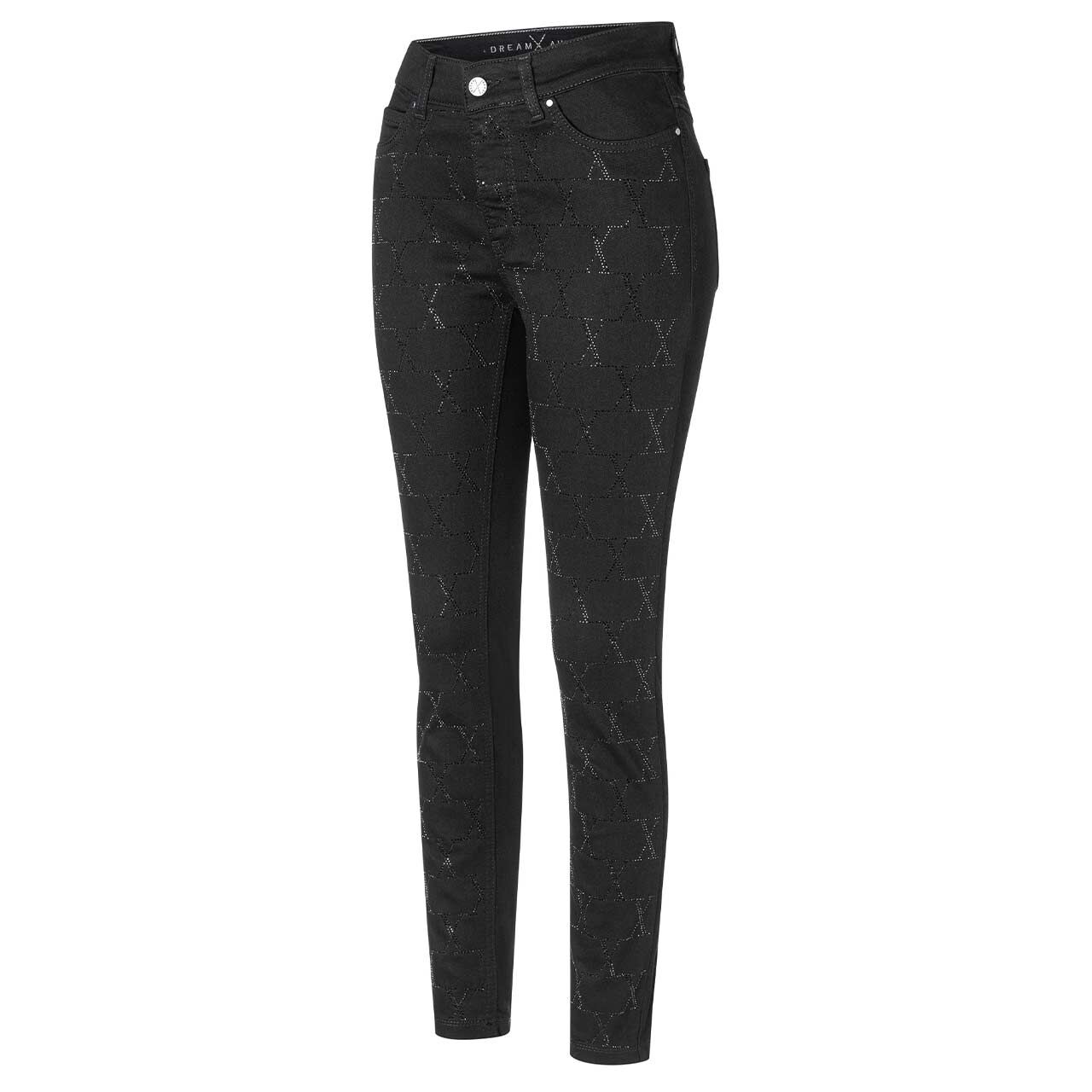 Damenjeans Dream Skinny von MAC in Schwarz mit Glitzer, Seitenansicht