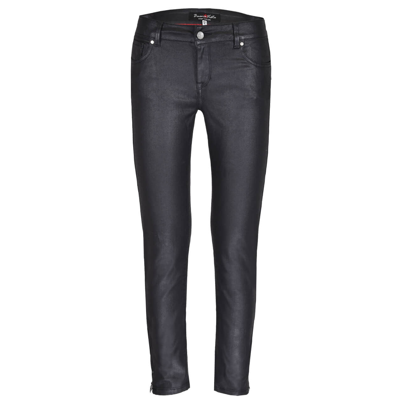 Damen Baumwollhose Italy V 7/8 von Buena Vista in Schwarz beschichtet, Vorderansicht