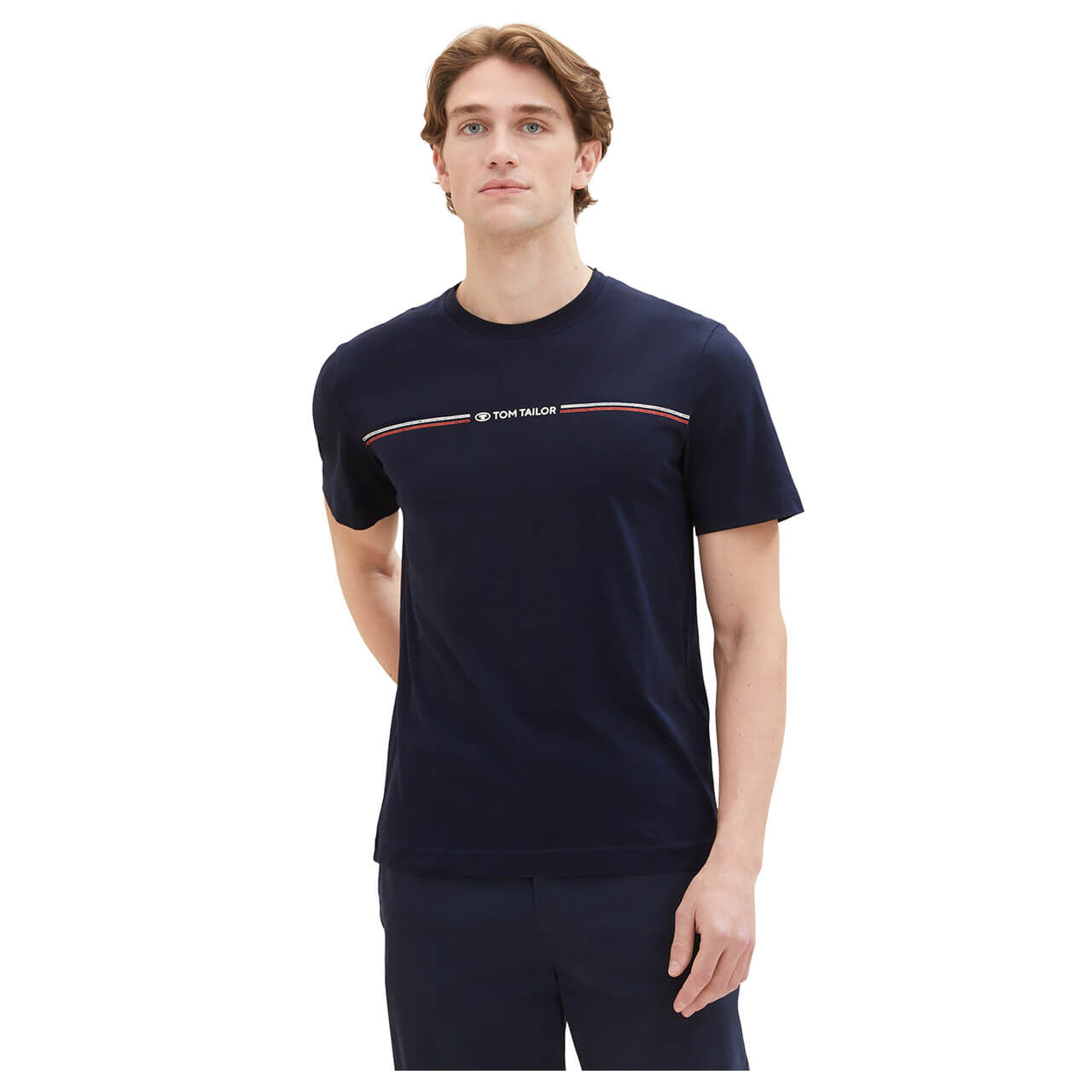 Tom Tailor Herren T-Shirt blue logo print