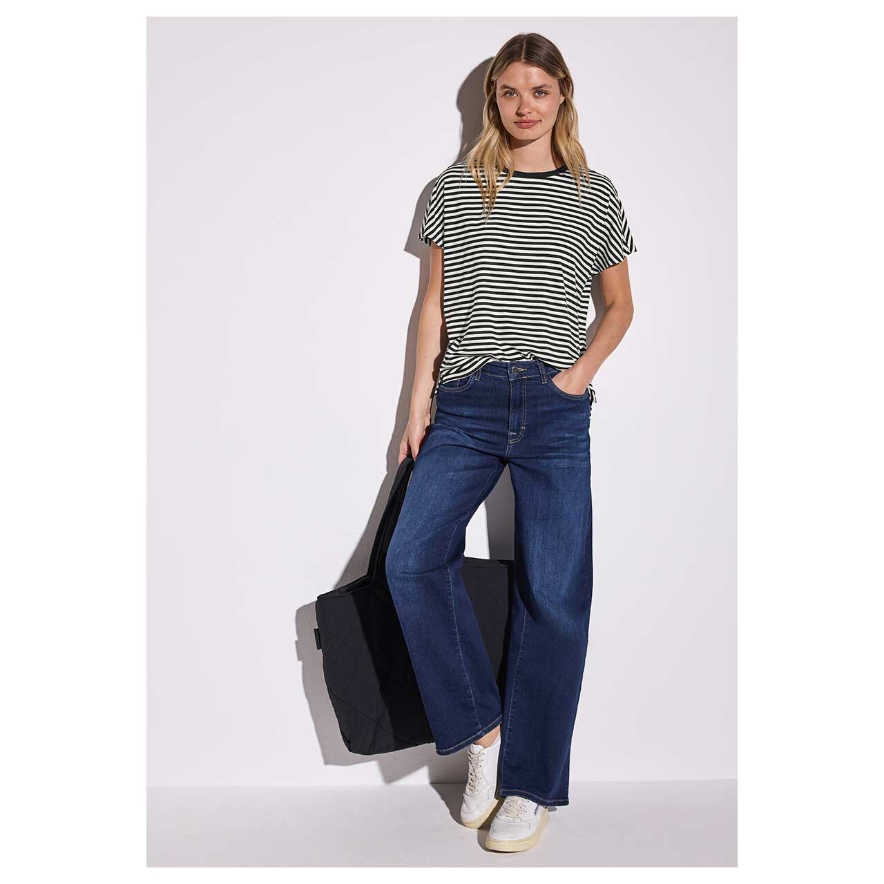 Street One Damen T-Shirt Crista black stripes