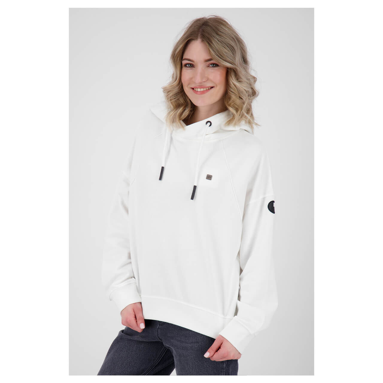 Alife and Kickin Jessy B Hoodie Sweatshirt für Damen in Weiß mit Print, FarbNr.: 0000