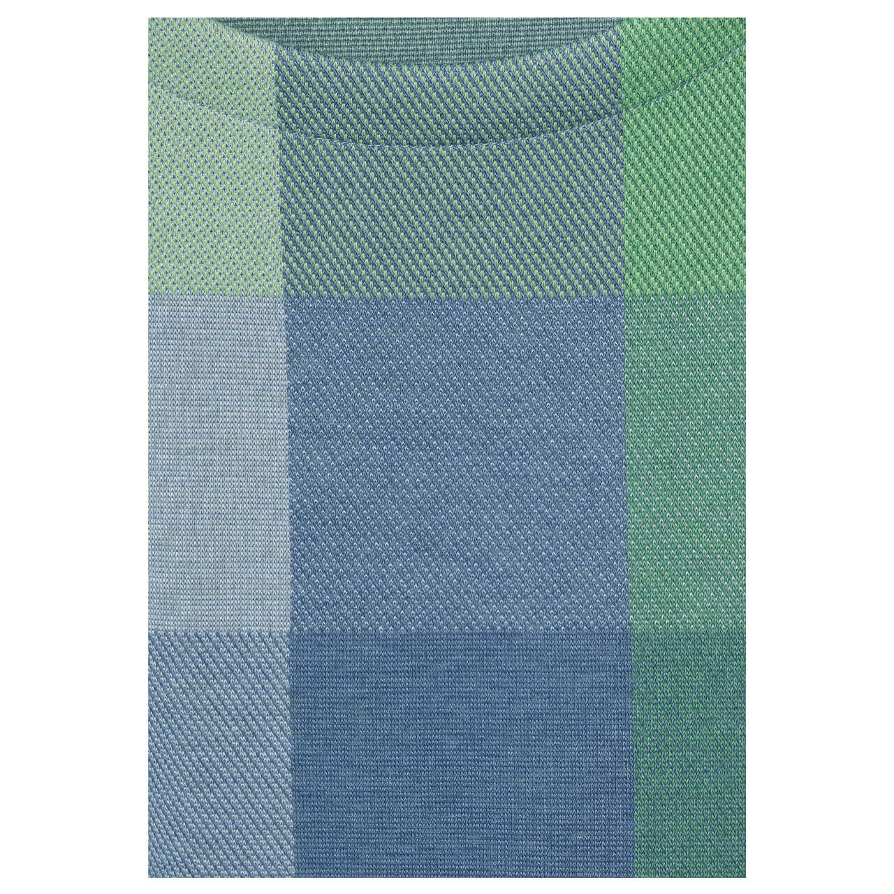Street One Multicolor Check T-Shirt mid sunny blue
