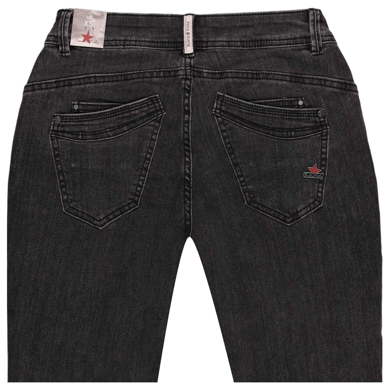 Damenjeans Malibu Stretch Denim von Buena Vista in Dunkelgrau angewaschen, detaillierte Rückansicht