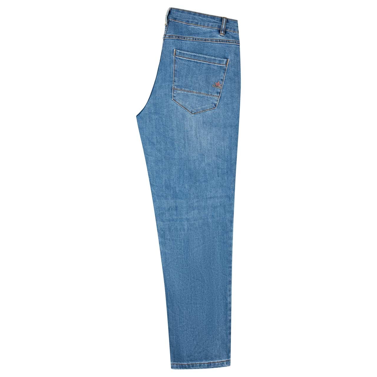 Damenjeans Anna C 7/8 Straight Stretch Denim von Buena Vista in Blau angewaschen, Seitenansicht