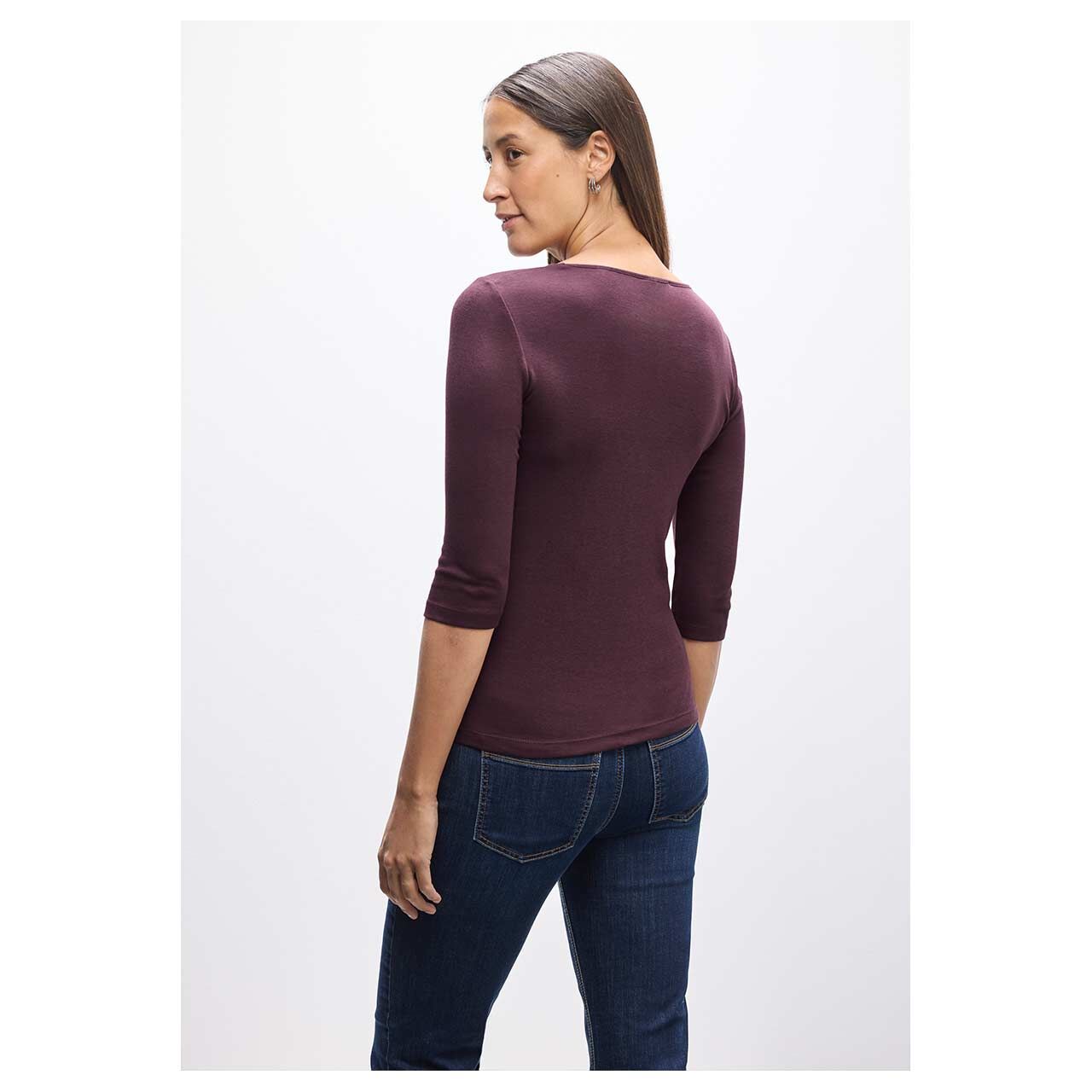 Damen 3/4 Arm Shirt Pania von Street One in Lila, Rückansicht am Model