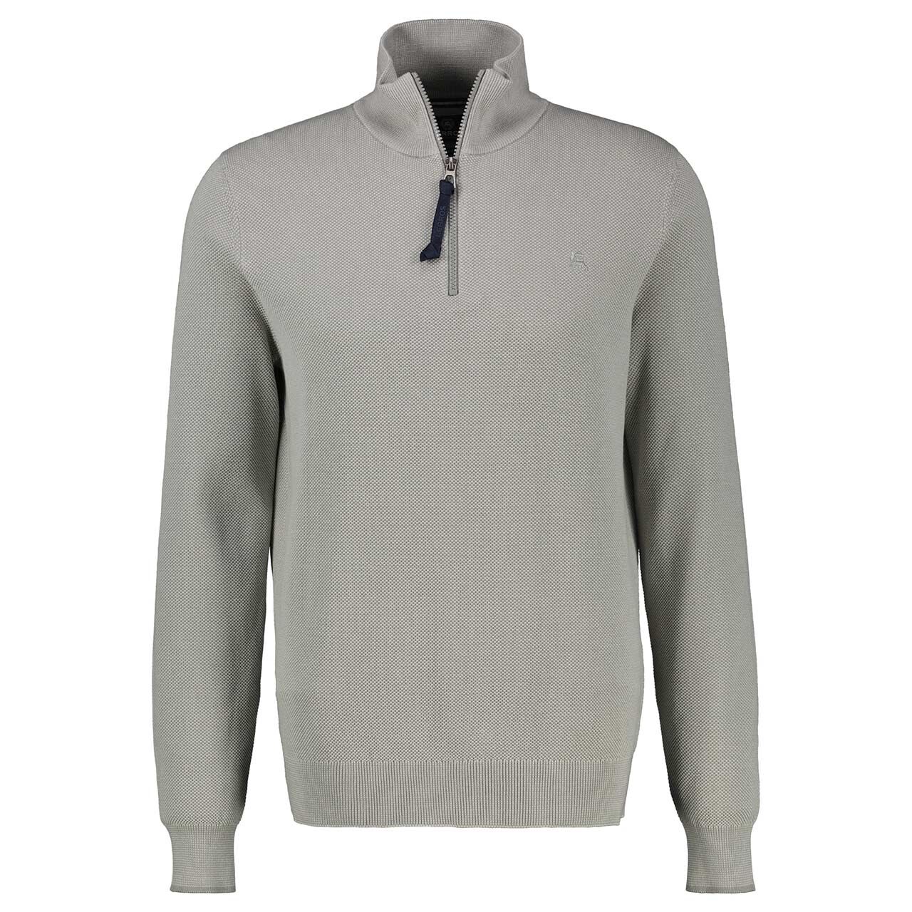 Lerros Herren Sweatshirt Troyer pearl grey melange