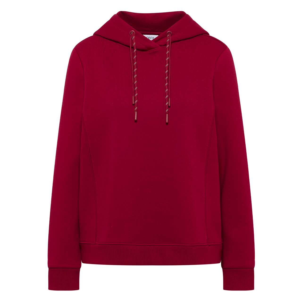 Cecil Damen Hoodie Sweatshirt Embroidery beaujolais red