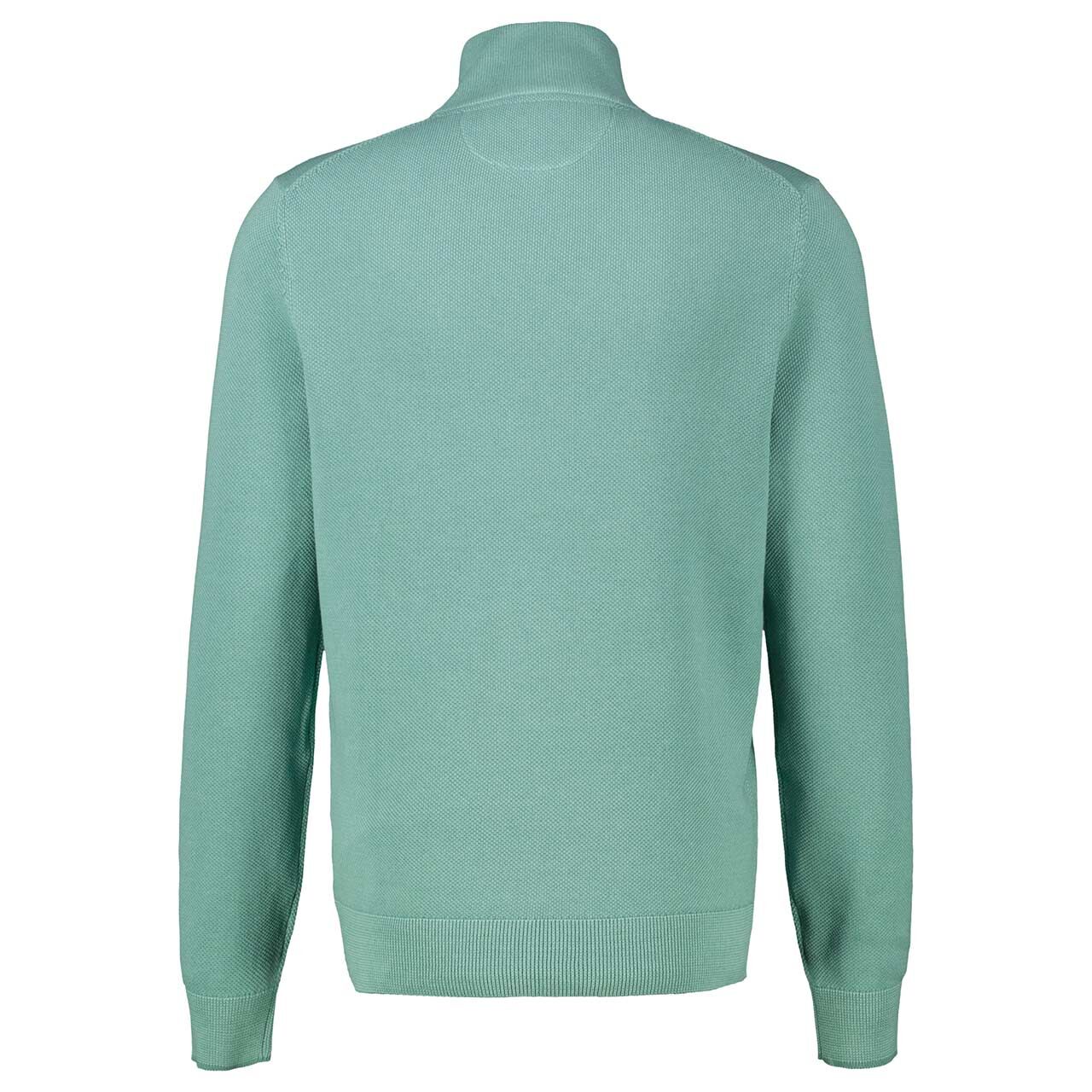 Herren Pullover Troyer von Lerros in Türkis, Rückansicht