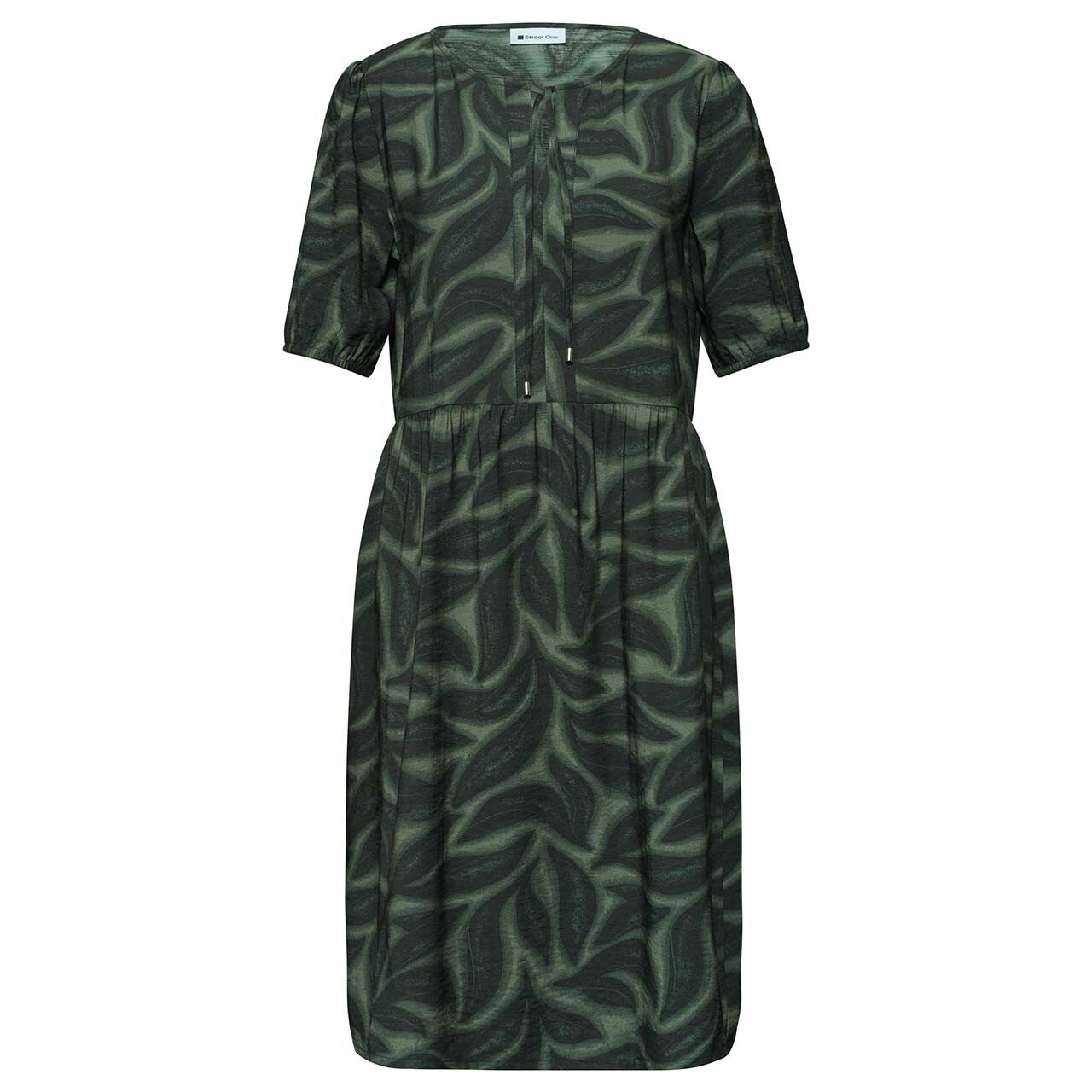 Street One Damen Kurzarm Kleid Tunic Dress deep bound green