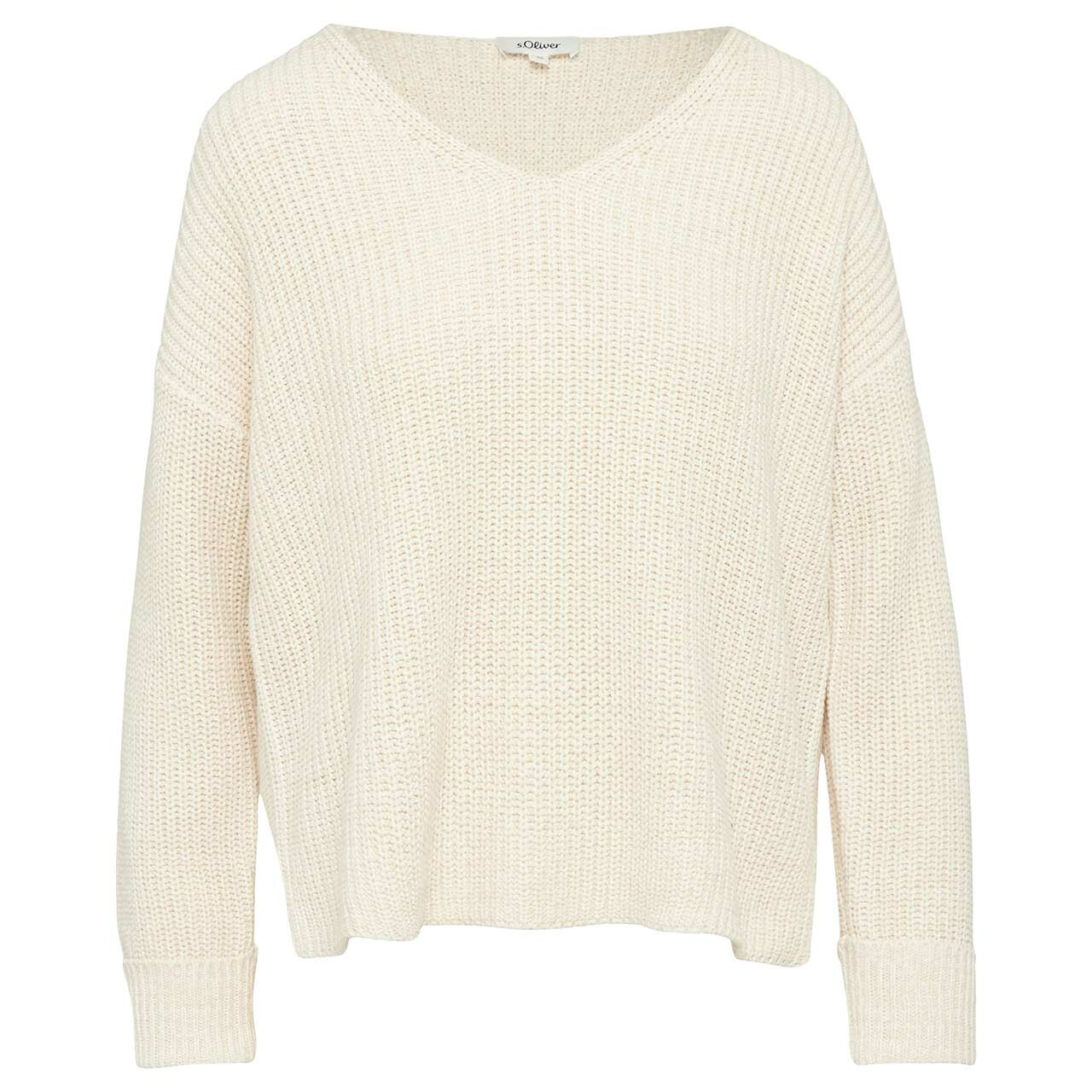 s.Oliver Damen Pullover light beige knit