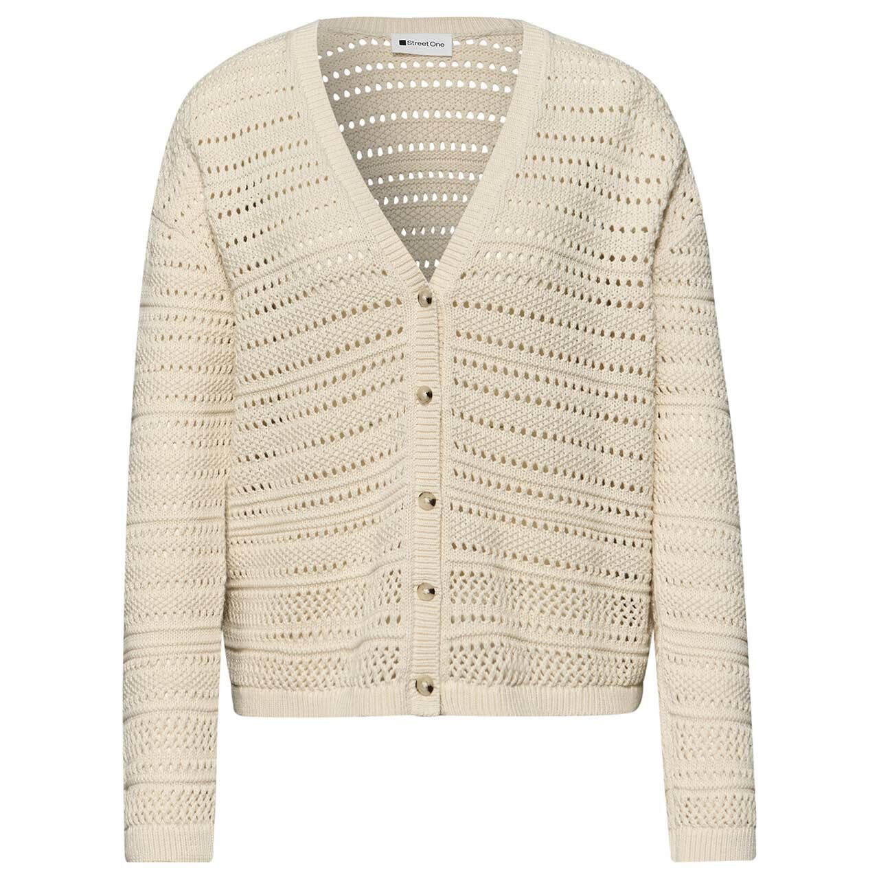 Street One Damen Strickjacke Structure Cardigan soft beige