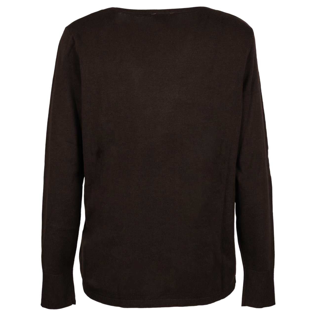 Damen Pullover Rounded U-Boat Neck von Street One in Dunkelbraun, Rückansicht