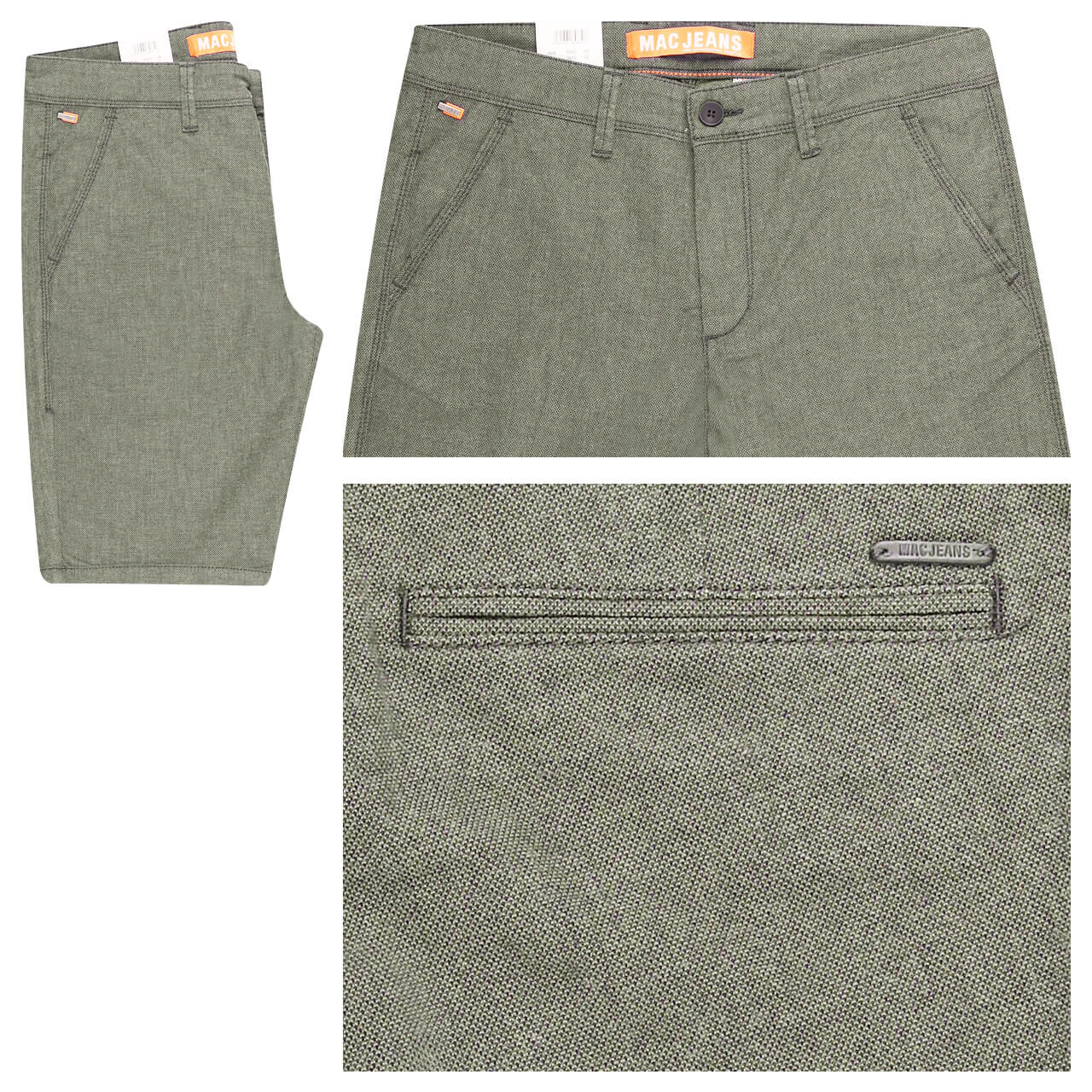 MAC Lenny Bermuda Chino Baumwollhose leaf green