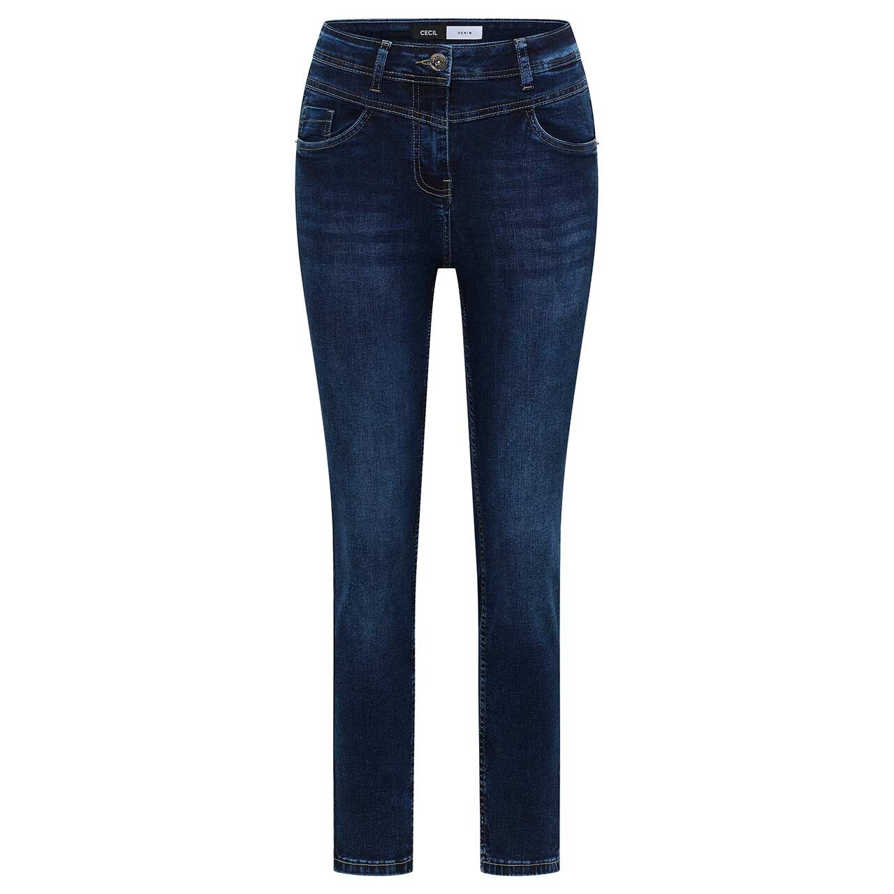 Cecil Toronto Jeans mid blue used wash denim