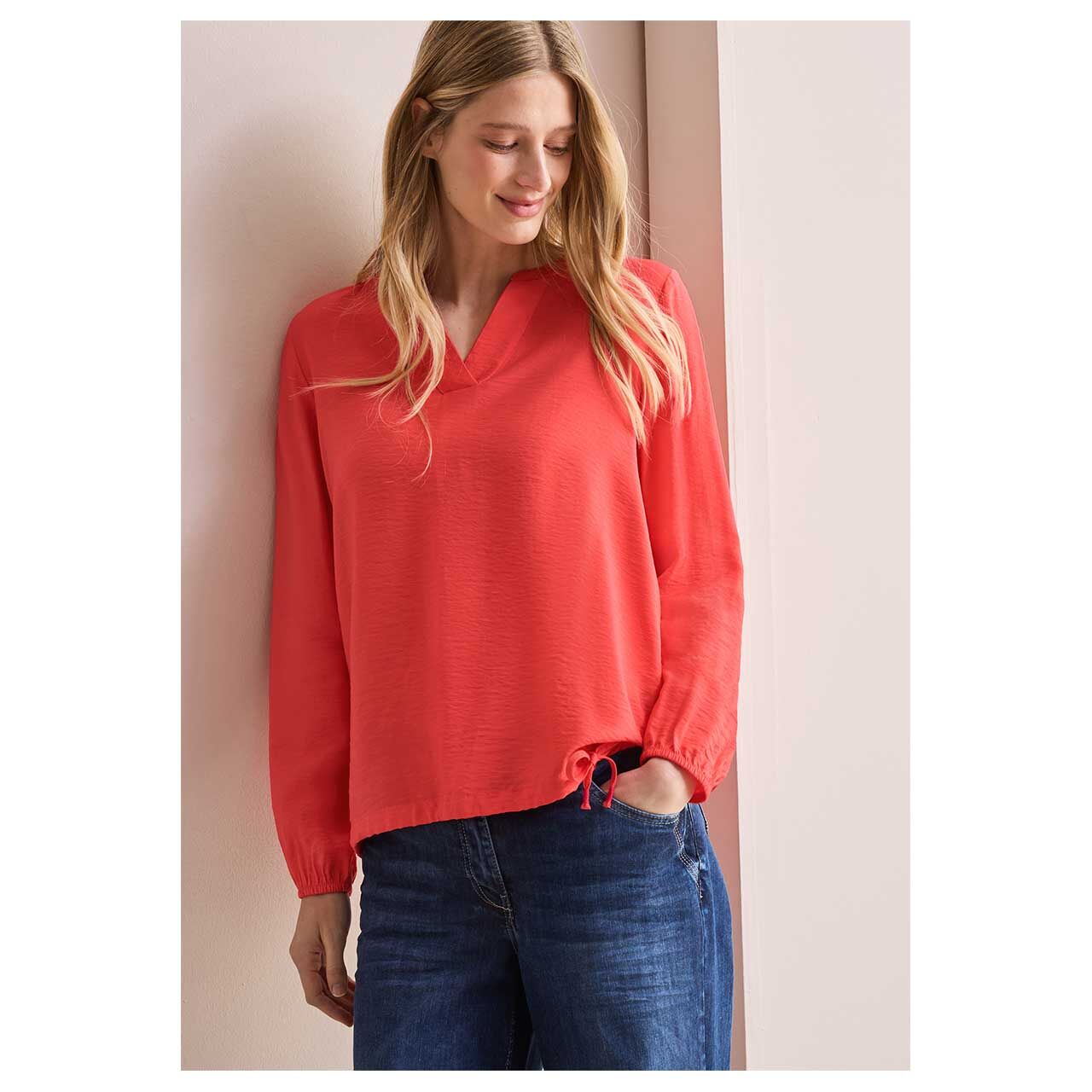 Cecil Damen Langarm Bluse Solid juicy orange