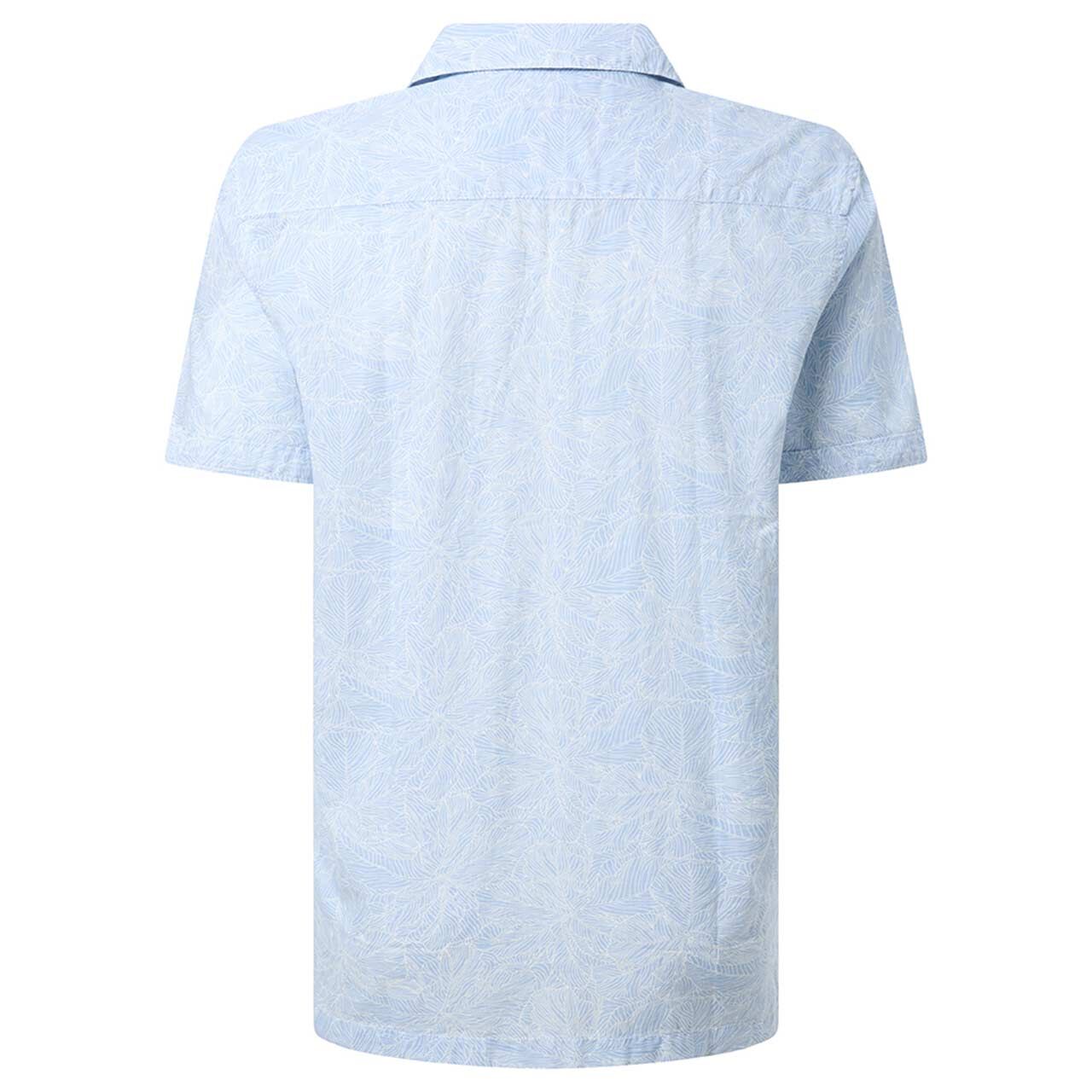 Herren Kurzarm Hemd von Pioneer in Hellblau mit Print, Rückansicht