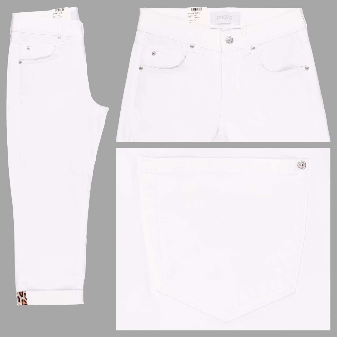 Angels Cici TU Tape 3/4 Jeans white