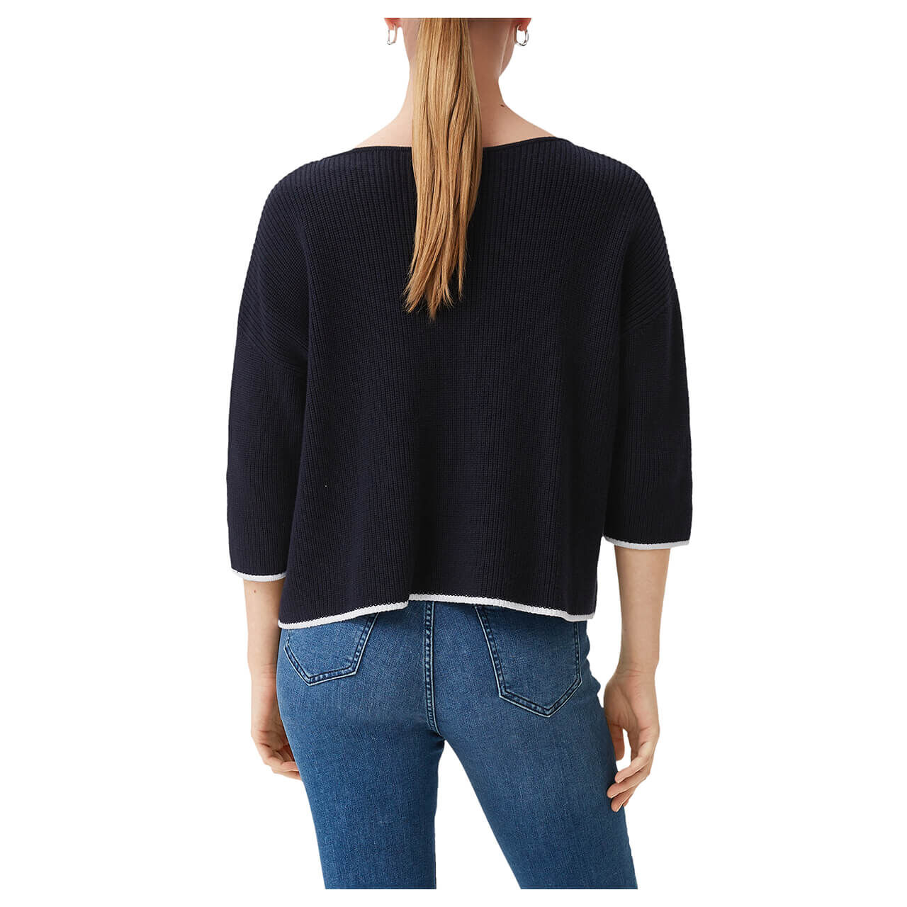 Comma Damen 3/4 Arm Pullover midnightblue