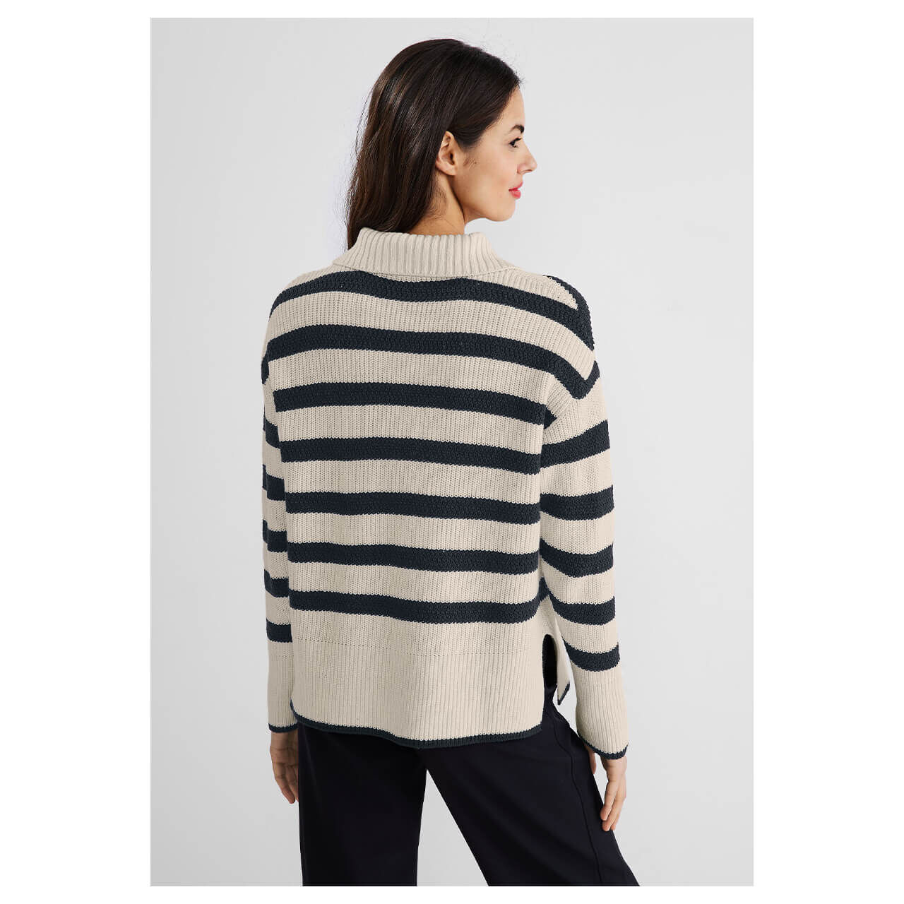 Street One Troyer Pullover smooth sand blue