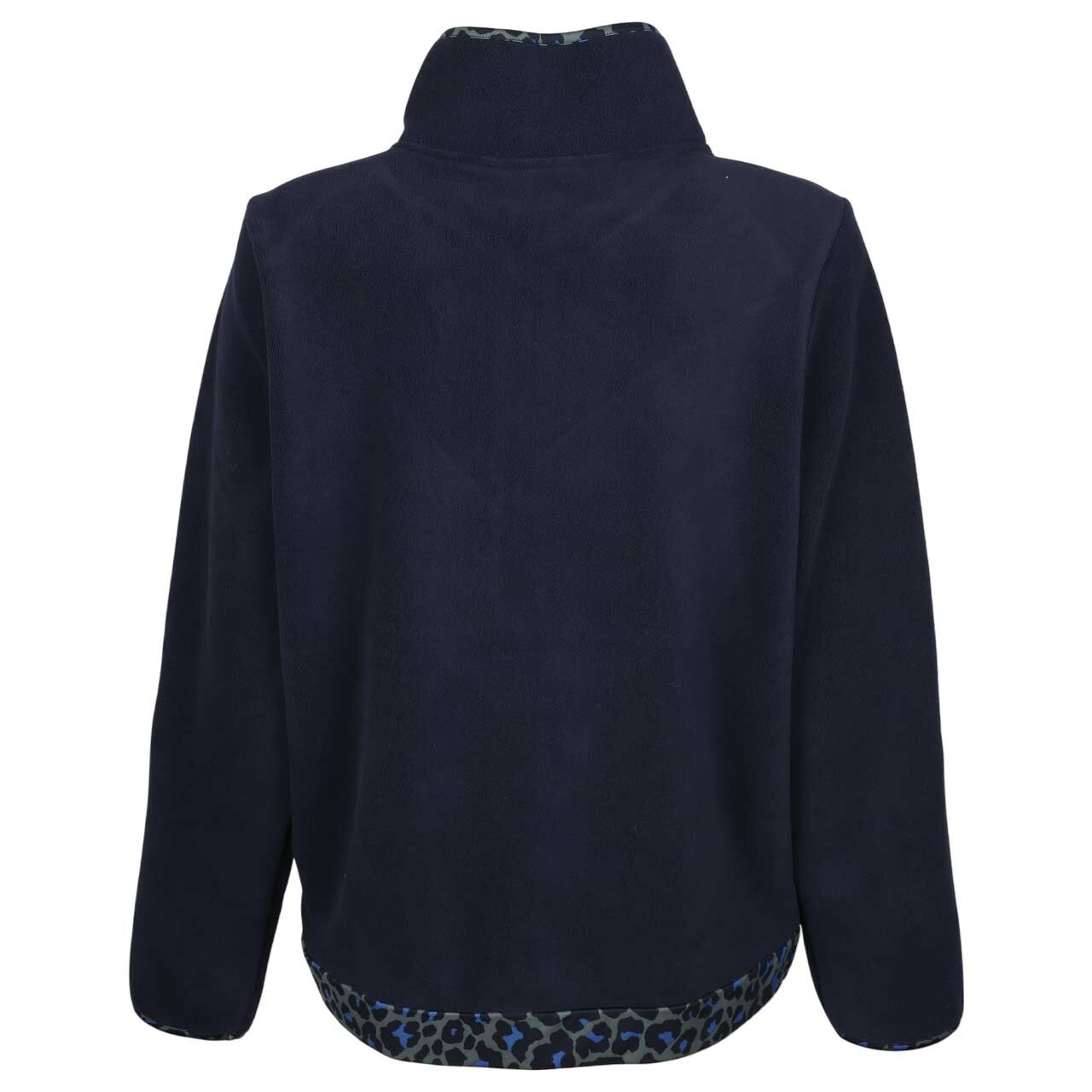 Damen Pullover Troyer Fleece von Cecil in Dunkelblau mit Print, Rückansicht