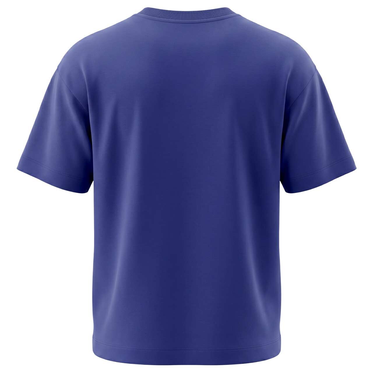Damen Kurzarm Sweatshirt Embroidery von Cecil in Blau mit Print, Rückansicht