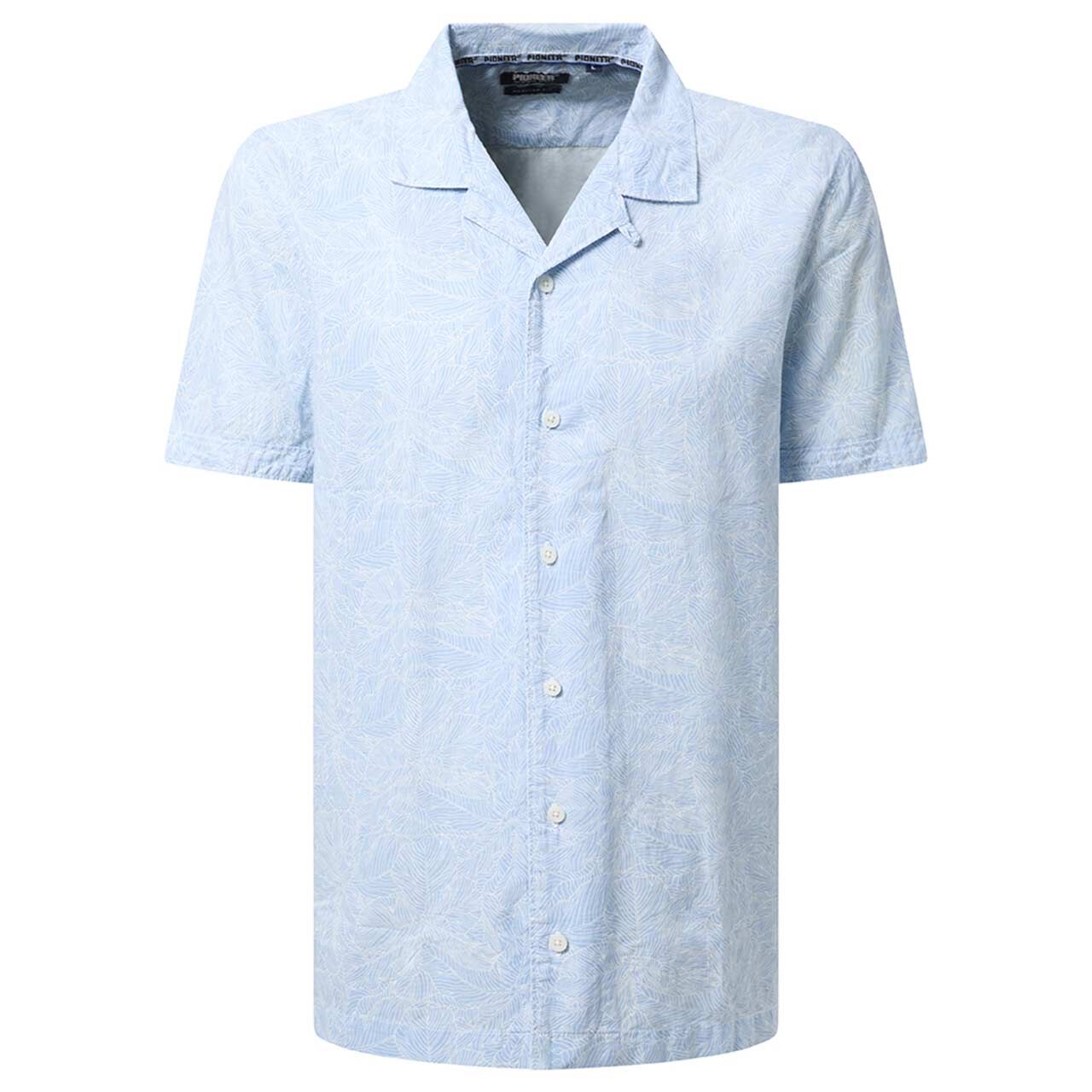 Pioneer Herren 1/2 Arm Hemd indigo print