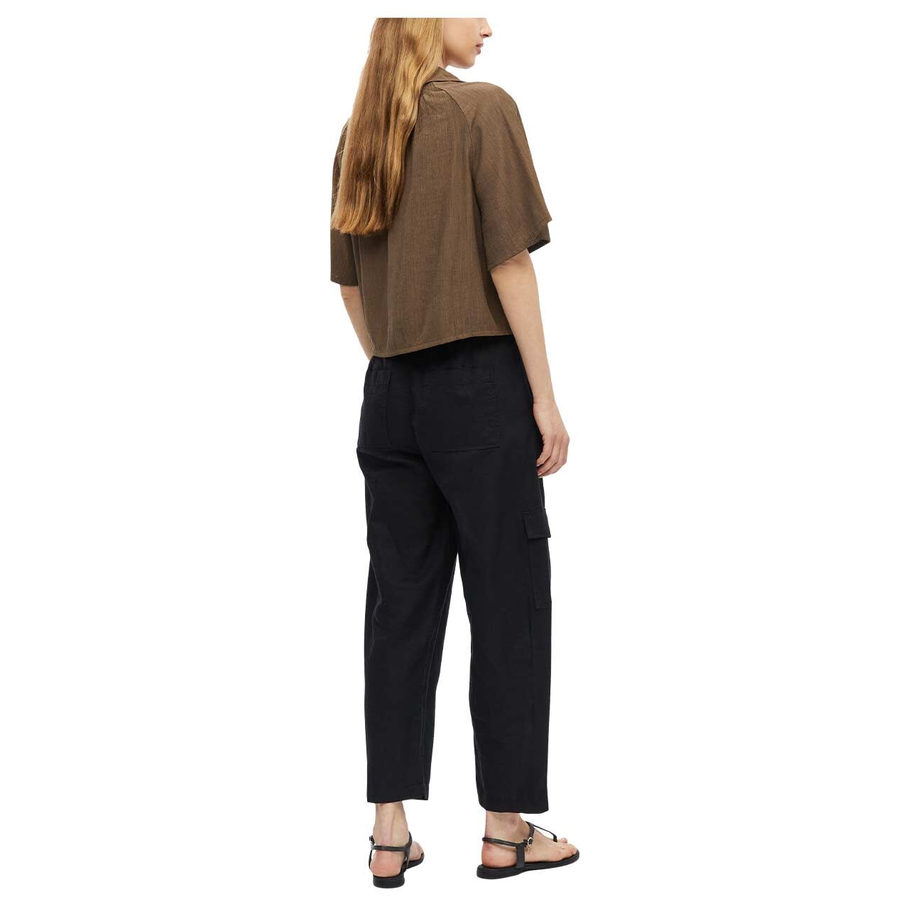 Damen Kurzarm Bluse von s.Oliver in Braun, Rückansicht am Model