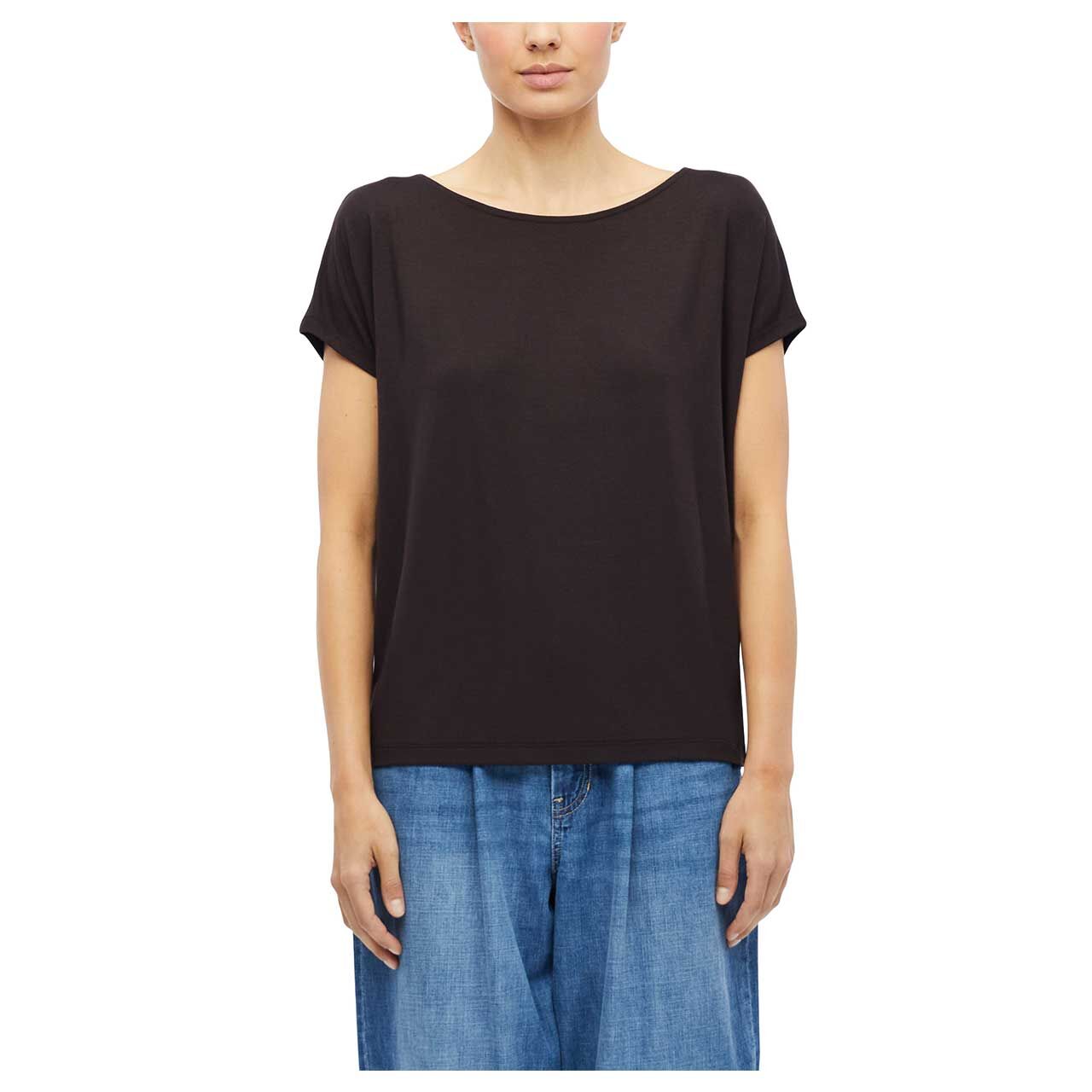 Damen T-Shirt vo s.Oliver in Dunkelbraun, Vorderansicht am Model