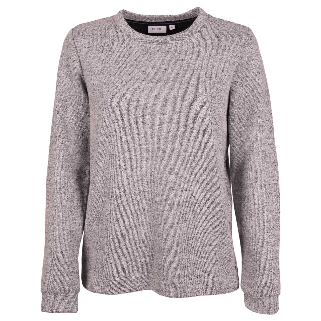 Cecil Damen Pullover Rib Button urban dark blue melange