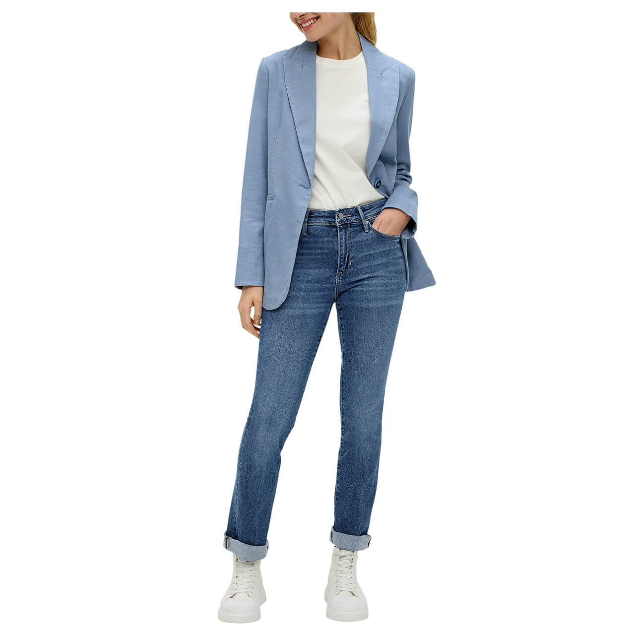 s.Oliver Damen Jeans Beverly blue stretch