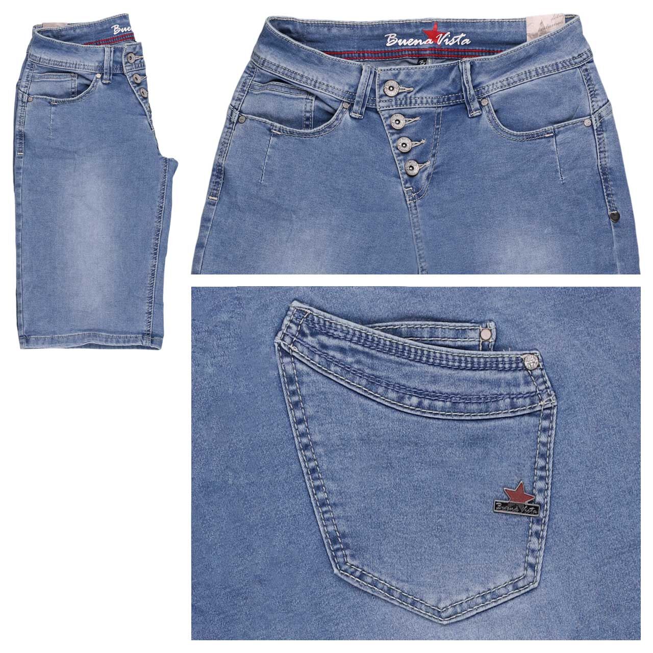 Buena Vista Malibu-Short Cozy Denim Jeans charming blue
