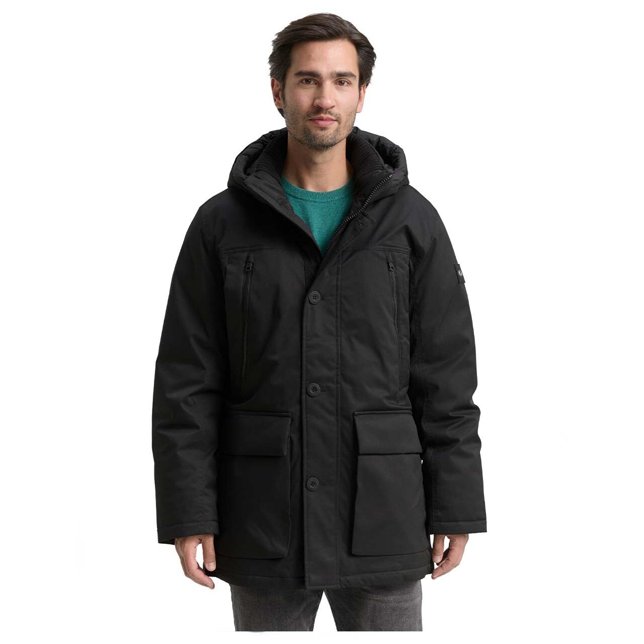 Herren Jacke Arctic Parka von Tom Tailor in Schwarz, Vorderansicht am Model