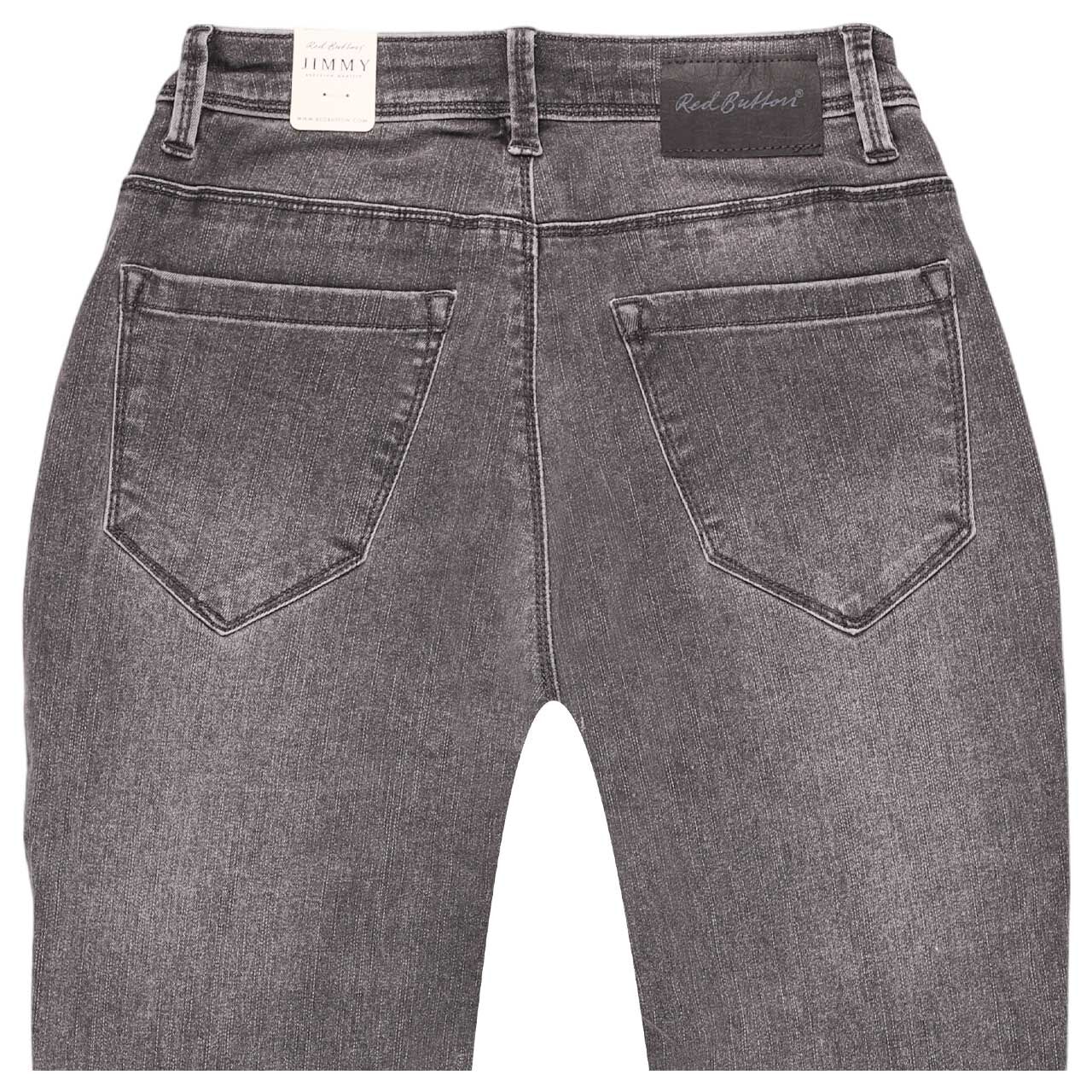 Damenjeans Jimmy von Red Button in Grau angewaschen, detaillierte Rückansicht