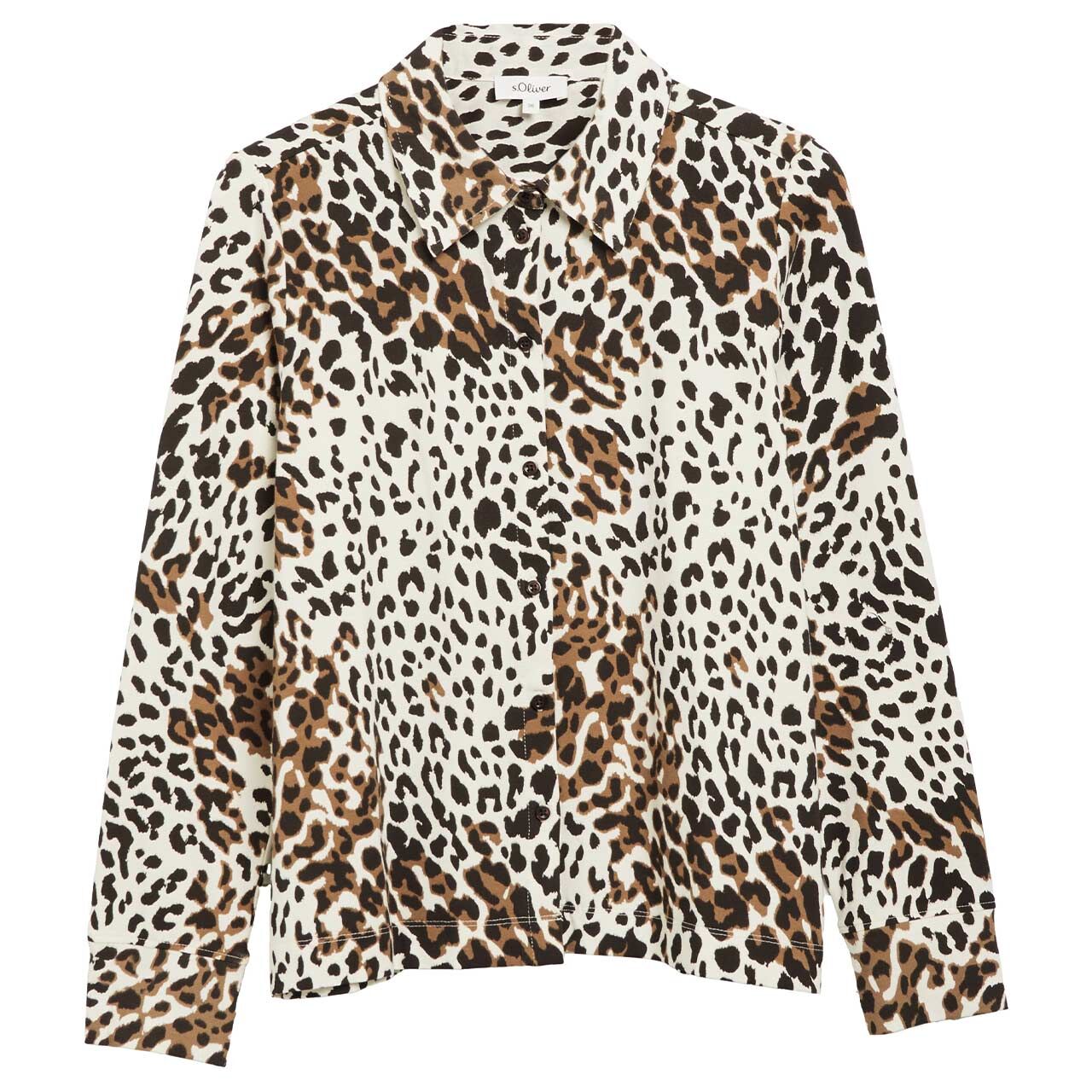 s.Oliver Damen Langarm Bluse almond white print