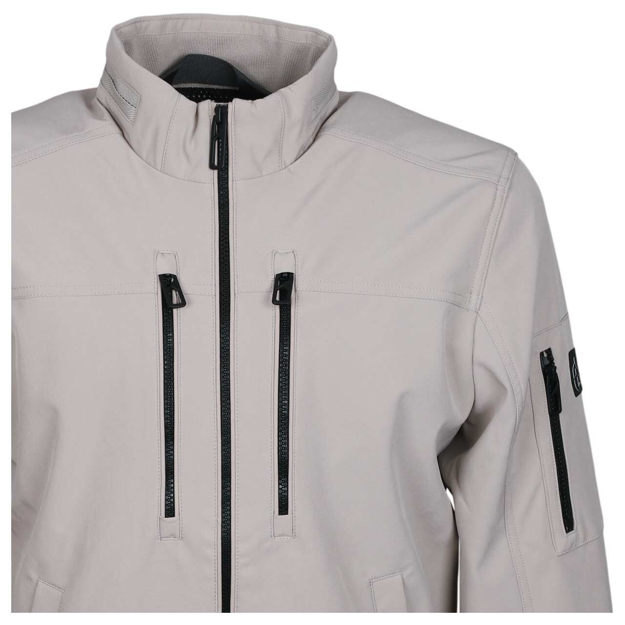 Herren Jacke Softshell Blouson von Casa Moda in Beige, detaillierte Vorderansicht