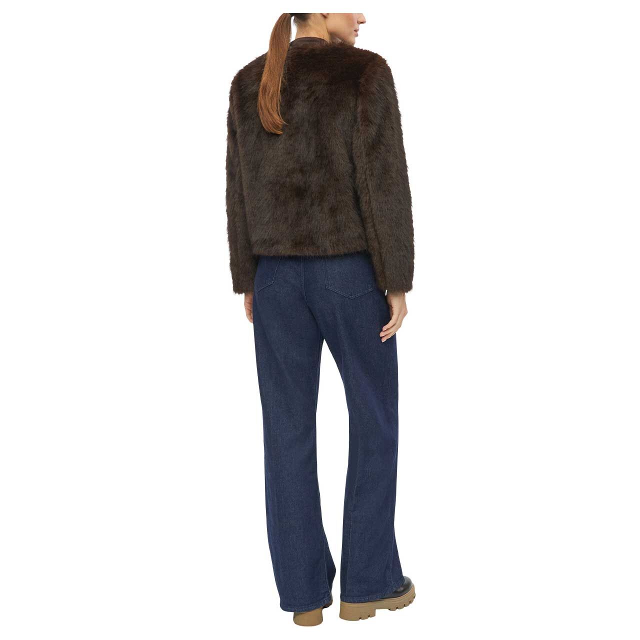 Damen Jacke von s.Oliver in Dunkelbraun, Rückansicht am Model