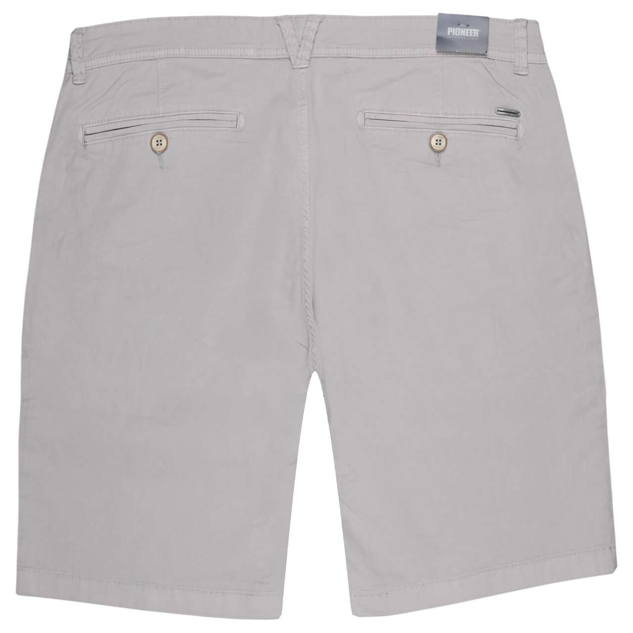 Stretch Herren Chino Baumwoll Bermuda Lenny in Grau von Pioneer, Rückansicht